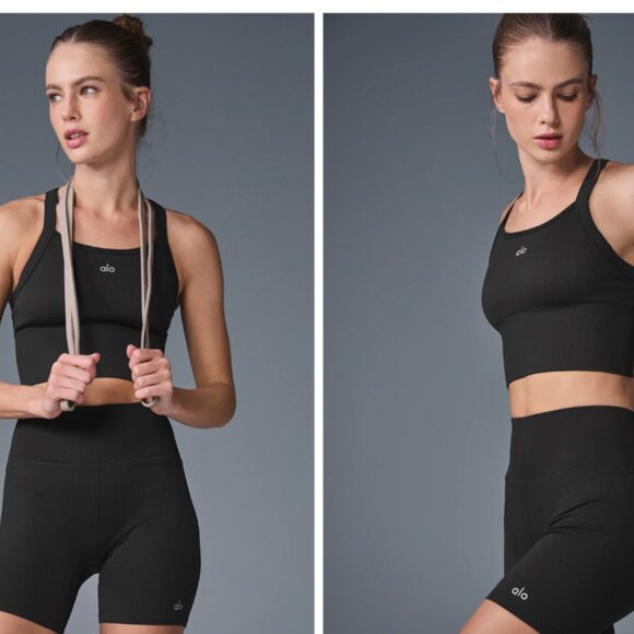 ALO YOGA Seamless Ribbed Favorite Bra Tank Medium - Picture 2 of 5